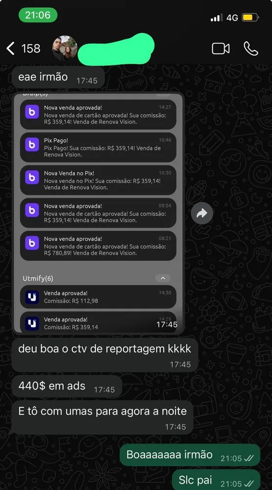 Print de várias notificações de comissão de aluno Goffex